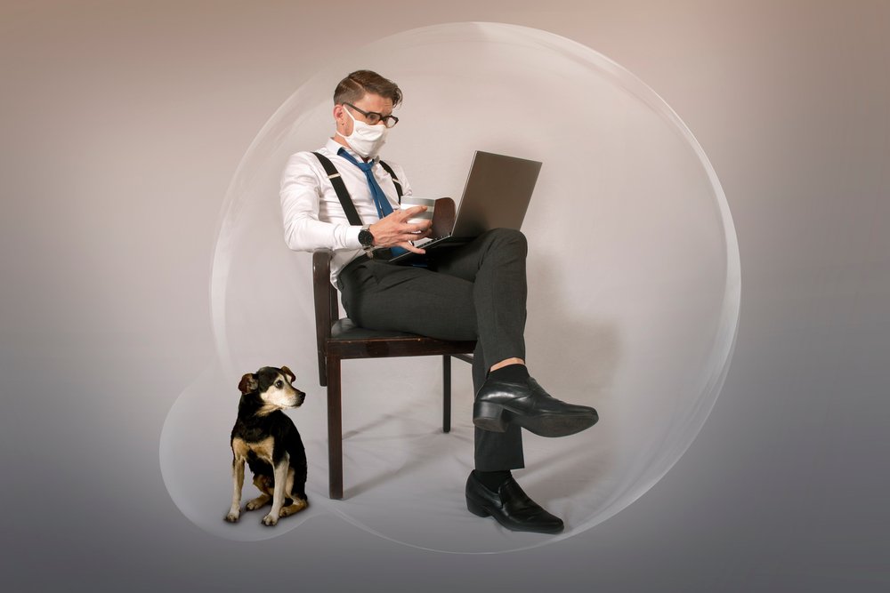 Man Working In Bubble by Christine von Diepenbroek