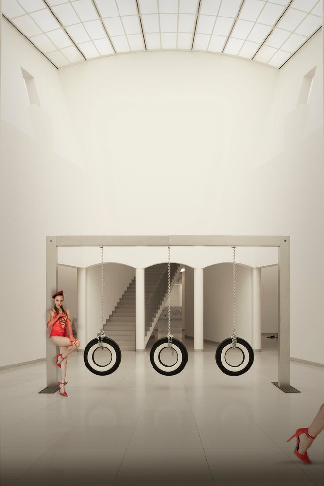 Red Shoes Tire Swings by Christine von Diepenbroek
