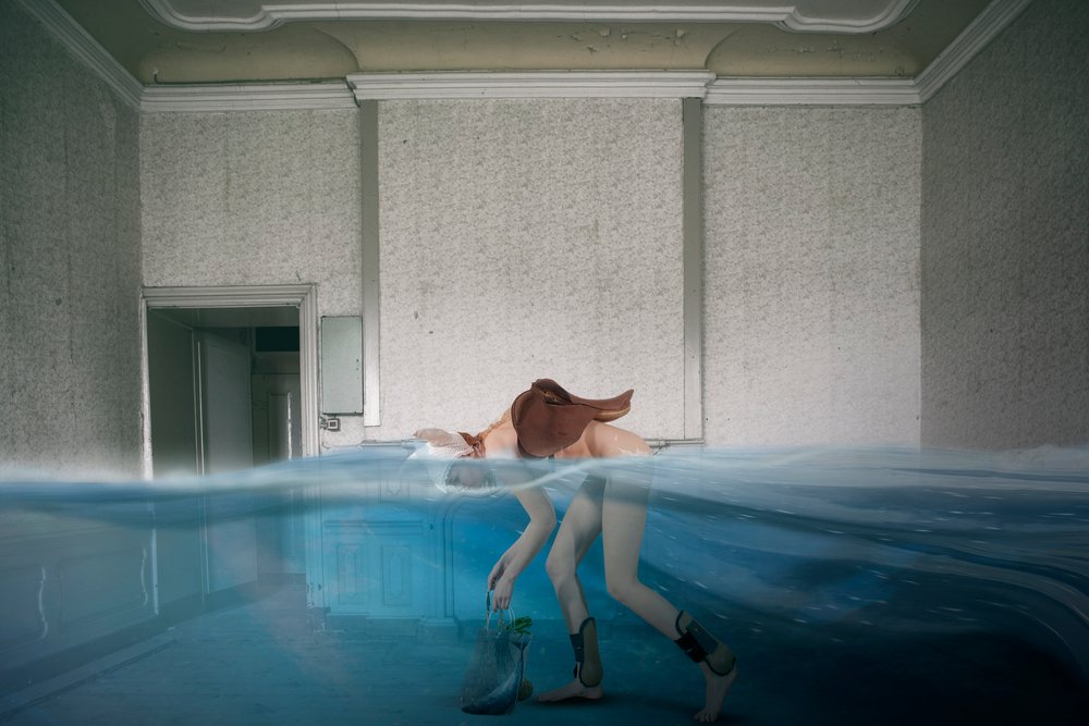Surreal Woman Flooded Room by Christine von Diepenbroek