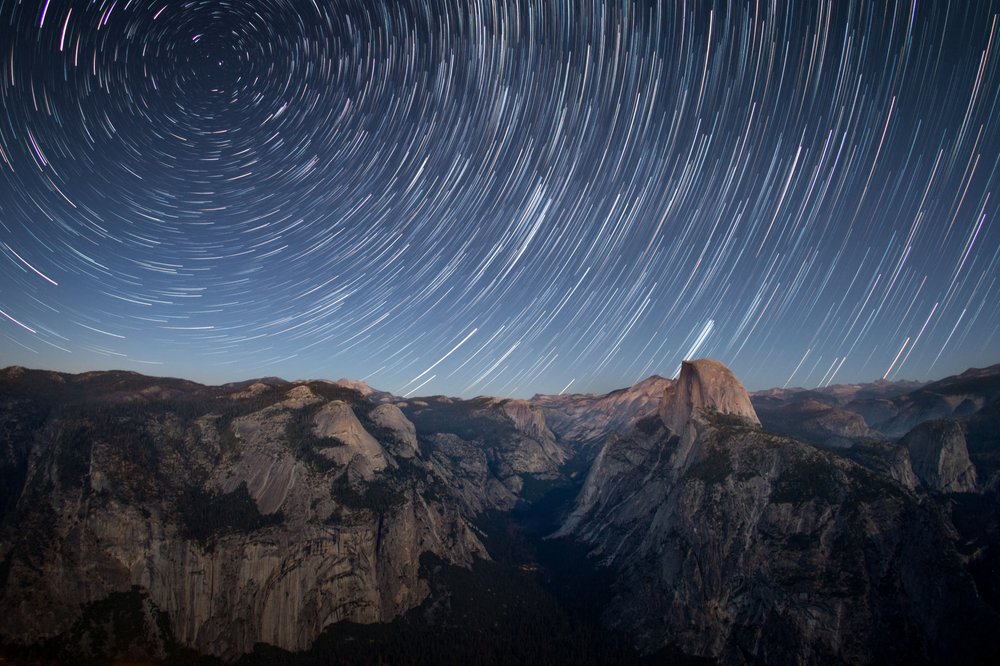 Star Trails Over Half Dome by Christoph Schaarschmidt