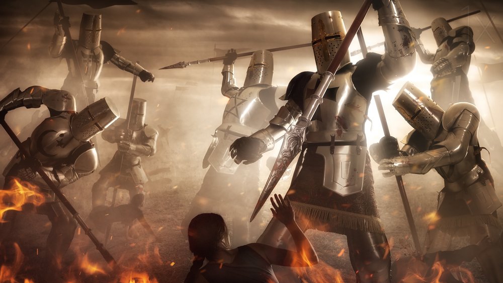 Crusader Knight Battle by Christophe Kiciak