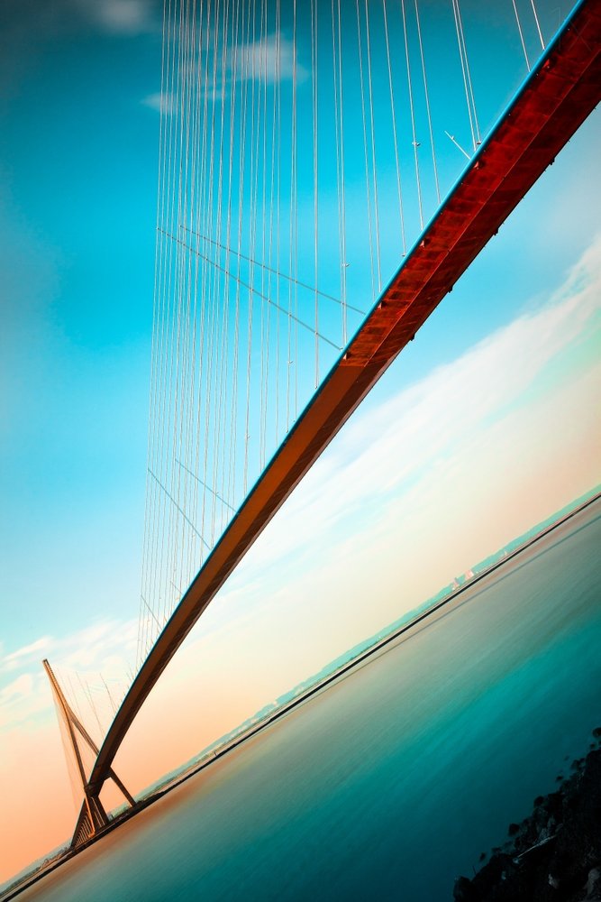 Vibrant Modern Bridge Sky by Christophe Kiciak