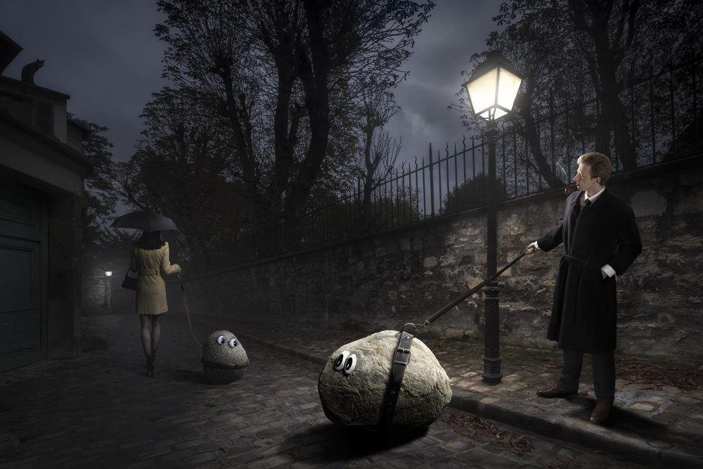 Whimsical Pet Rocks Stroll by Christophe Kiciak