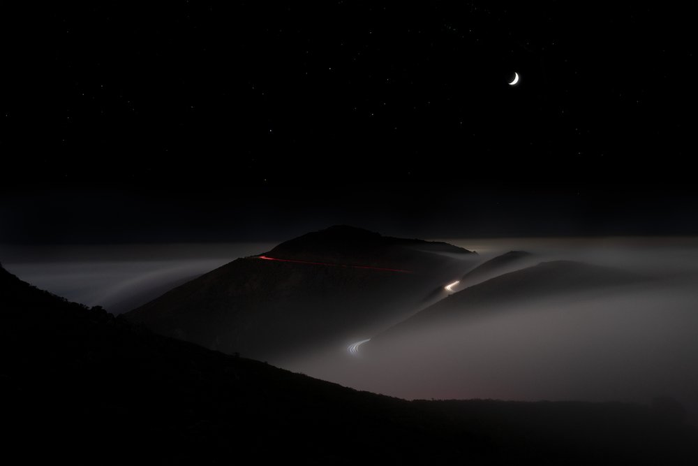 Moonlit Mountain Road by Chuanxu Ren