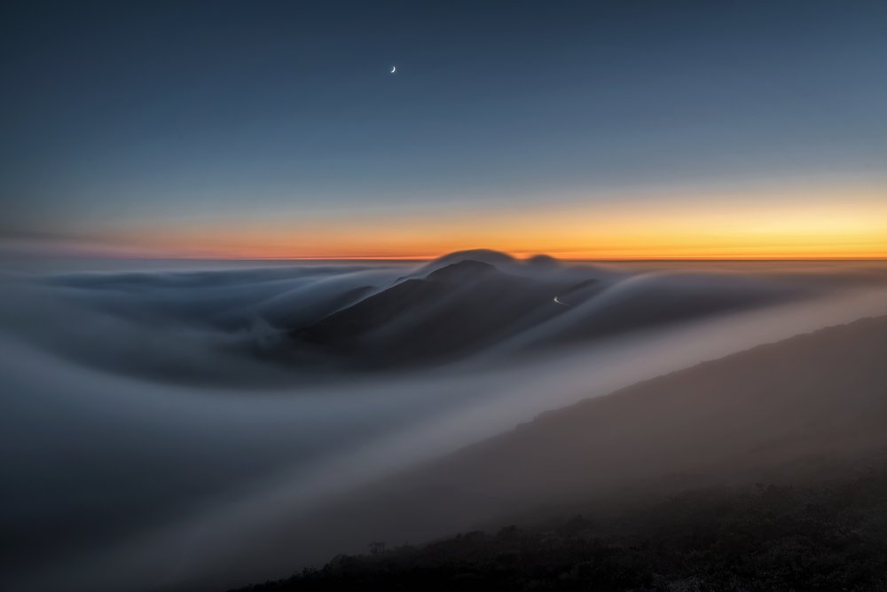 Twilight Mountains Above Clouds by Chuanxu Ren
