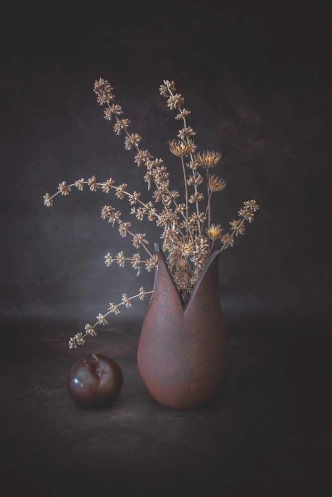 Moody Floral Still Life by Cicek Kiral