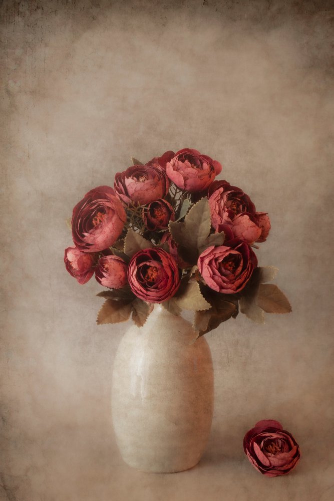 Moody Red Blooms by Cicek Kiral