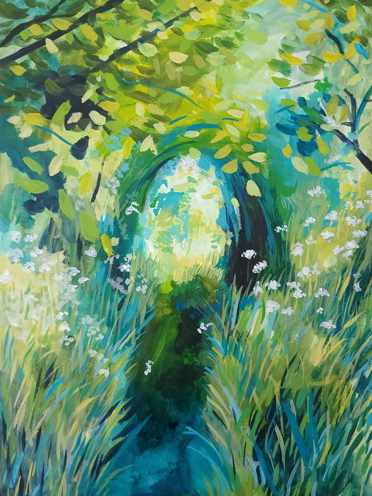 Sunlit Forest Gateway by Claire Whitehead