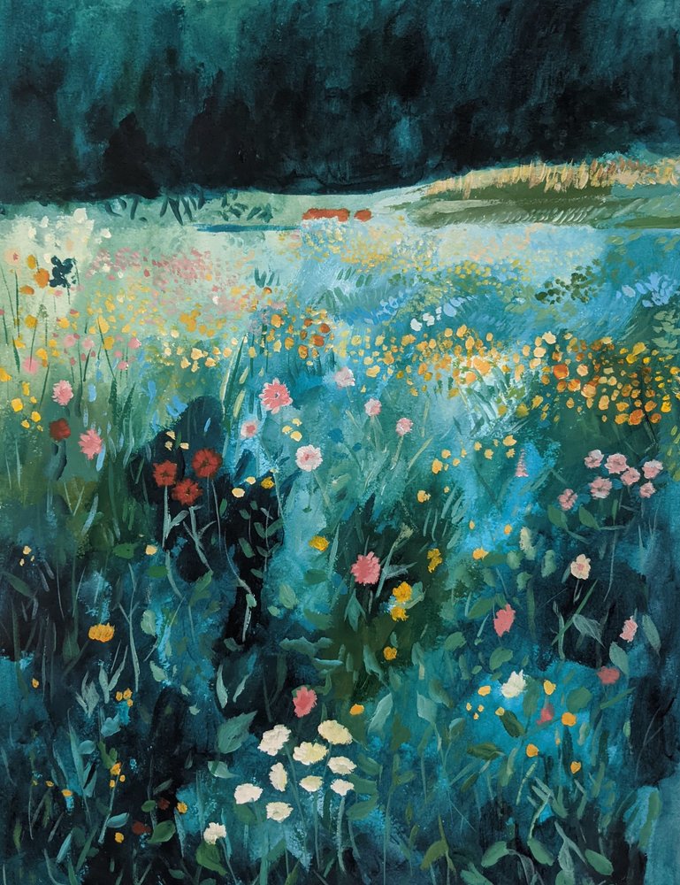 Vibrant Wildflower Meadow by Claire Whitehead