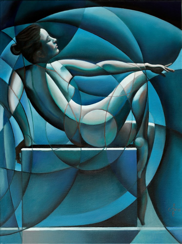 Abstract Blue Woman by Corné Akkers
