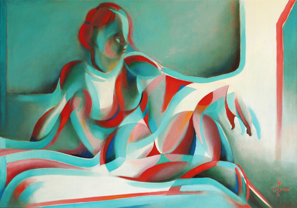 Abstract Reclining Woman by Corné Akkers