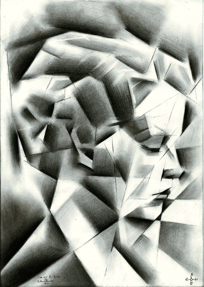 Dynamic Cubist Portrait by Corné Akkers