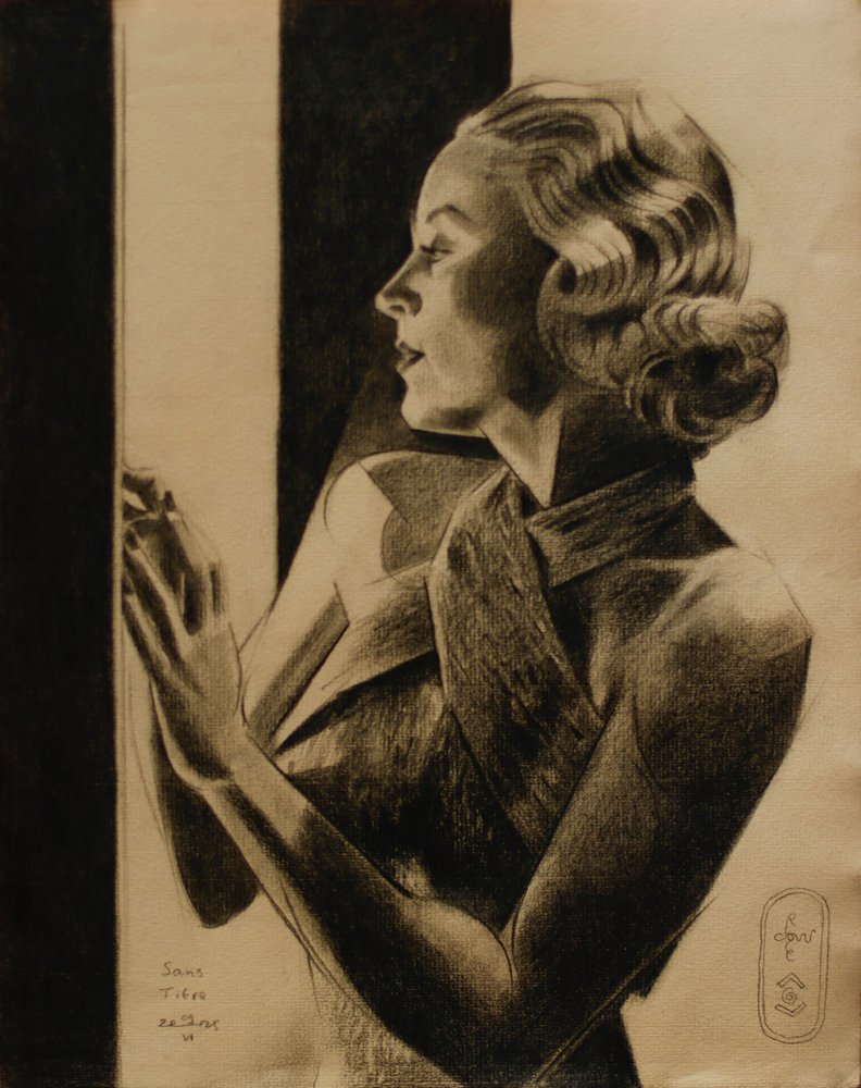 Elegant Woman in Profile by Corné Akkers