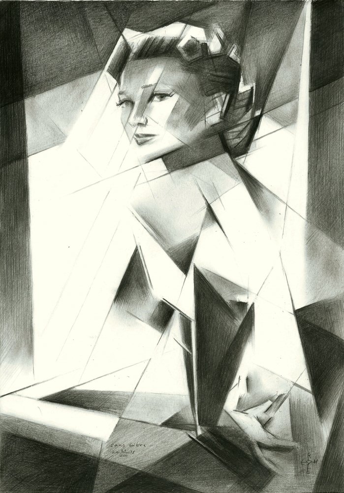 Faceted Female Portrait by Corné Akkers