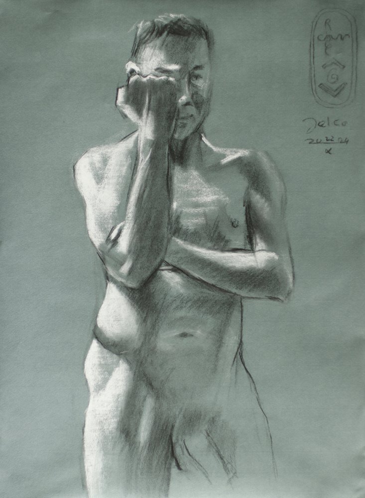 Pensive Male Nude by Corné Akkers