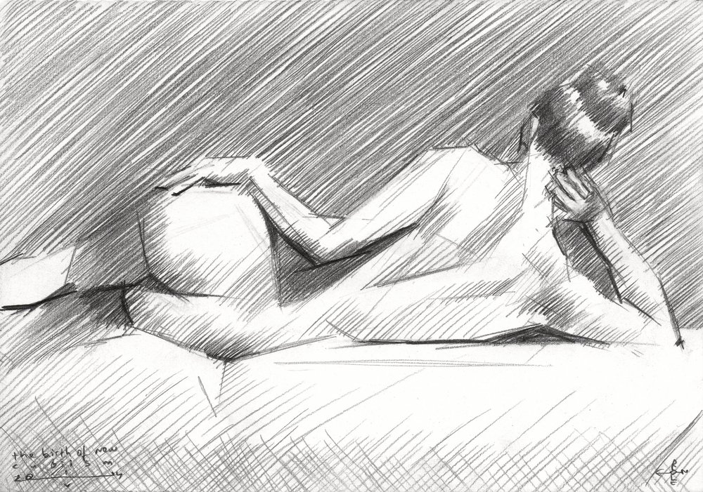 Reclining Nude Study by Corné Akkers