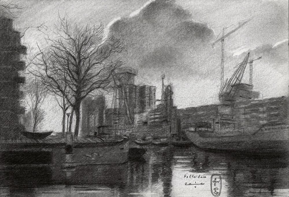 Rotterdam Winter Port Sketch by Corné Akkers