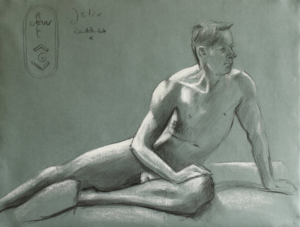 Thoughtful Male Figure Study by Corné Akkers