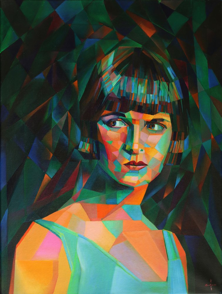 Vibrant Geometric Woman by Corné Akkers
