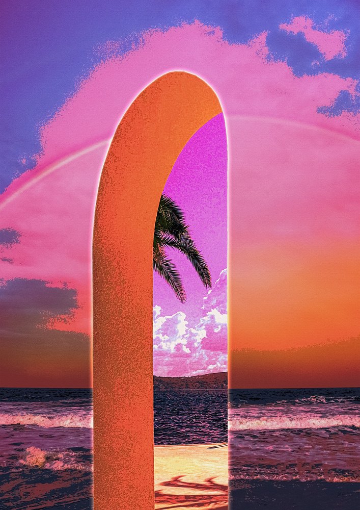 Pink Sky Beach Archway by CosmoZach