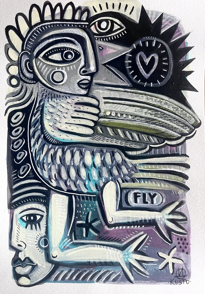 Abstract Flying Figure by Daia Kusto