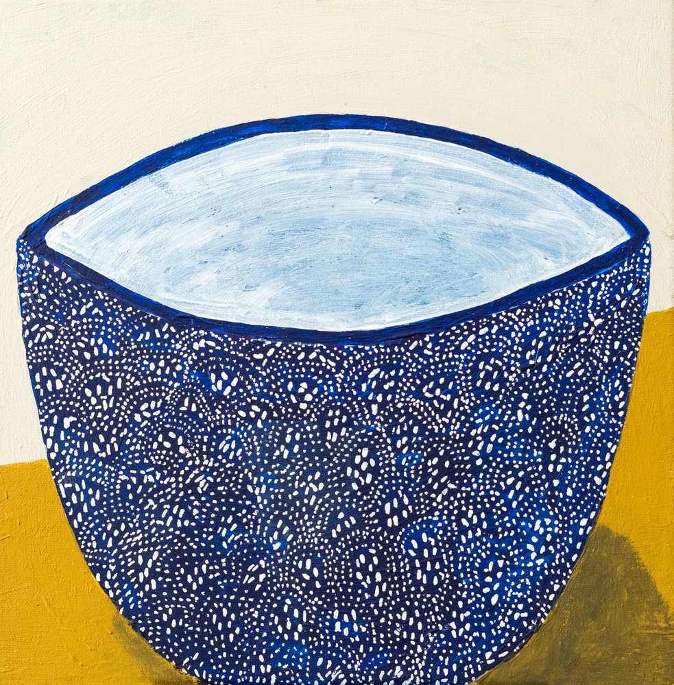 Blue Patterned Bowl by Dale Hefer & Family