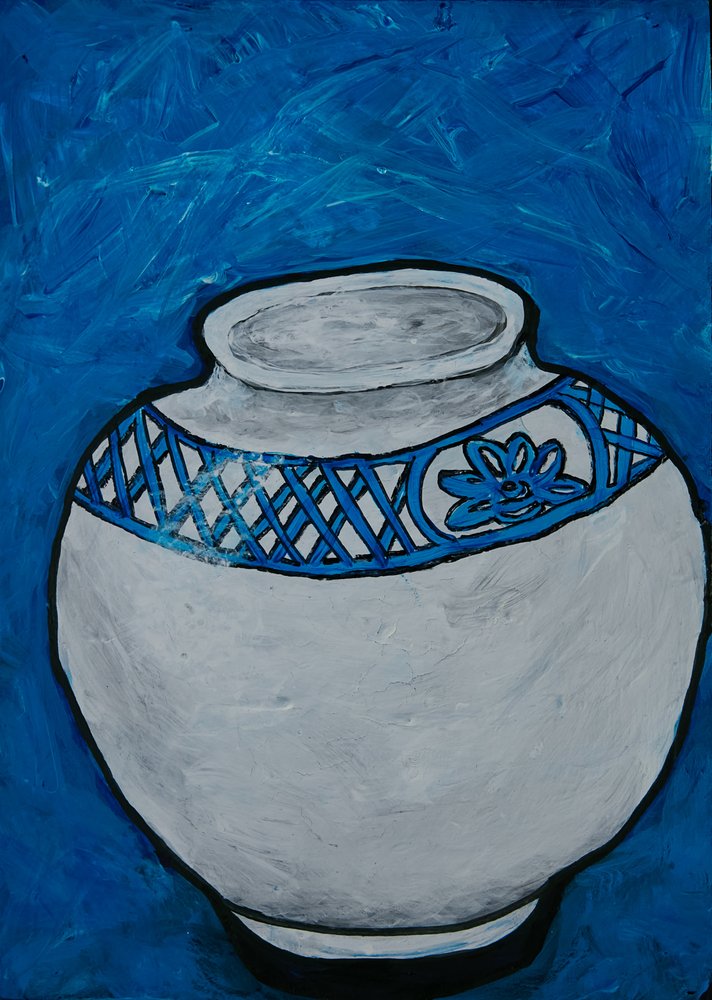 Patterned Ceramic Vase by Dale Hefer & Family