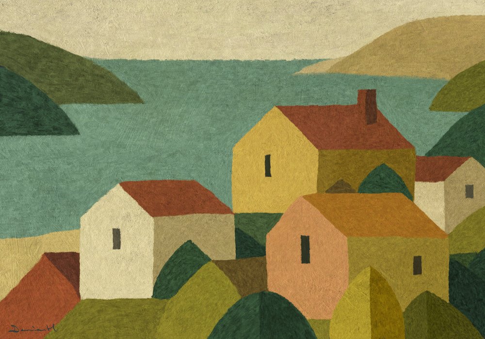 Tranquil Coastal Village by Dan Hobday