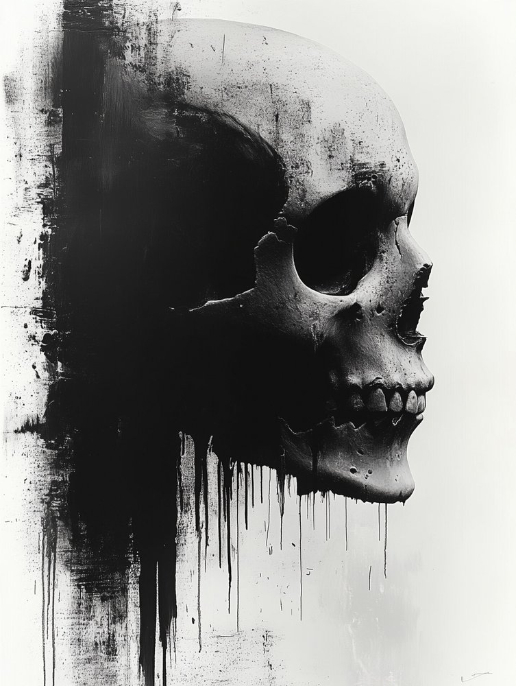 Dark Grunge Skull by David Drake