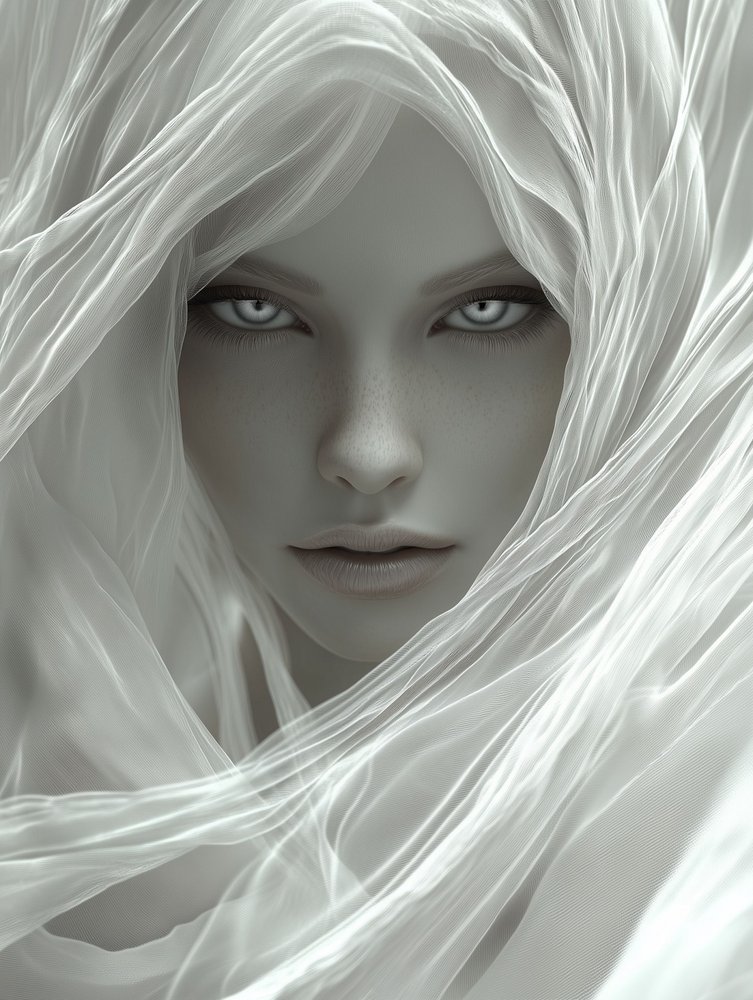 Ethereal Veiled Woman by David Drake