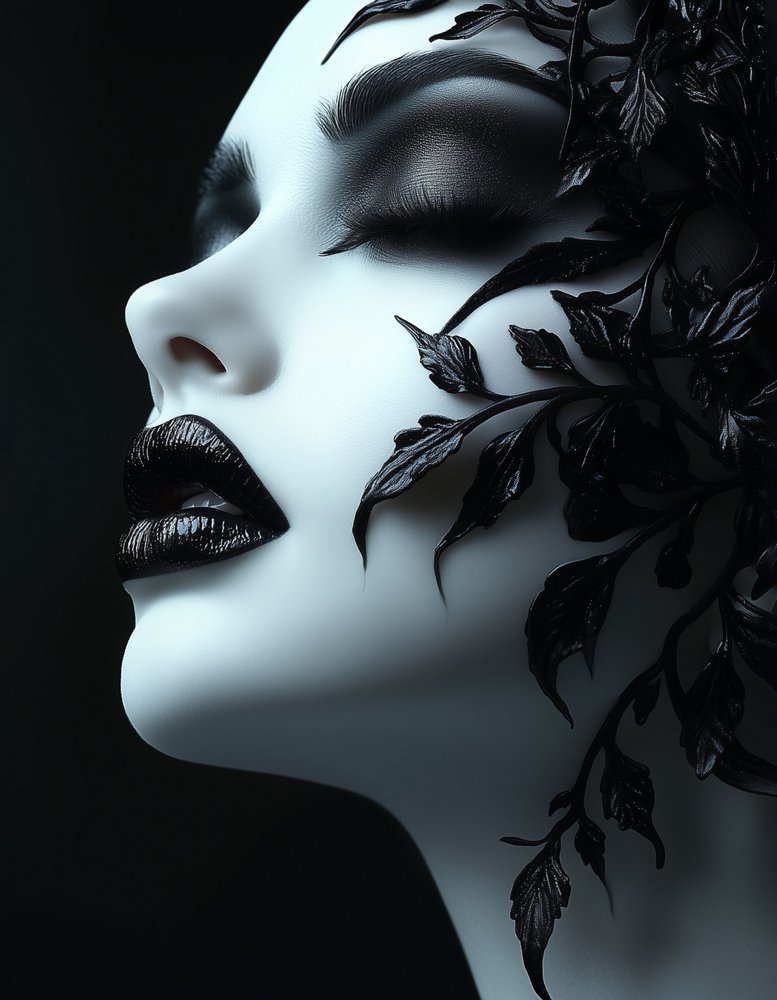 Gothic Beauty Black Leaves by David Drake