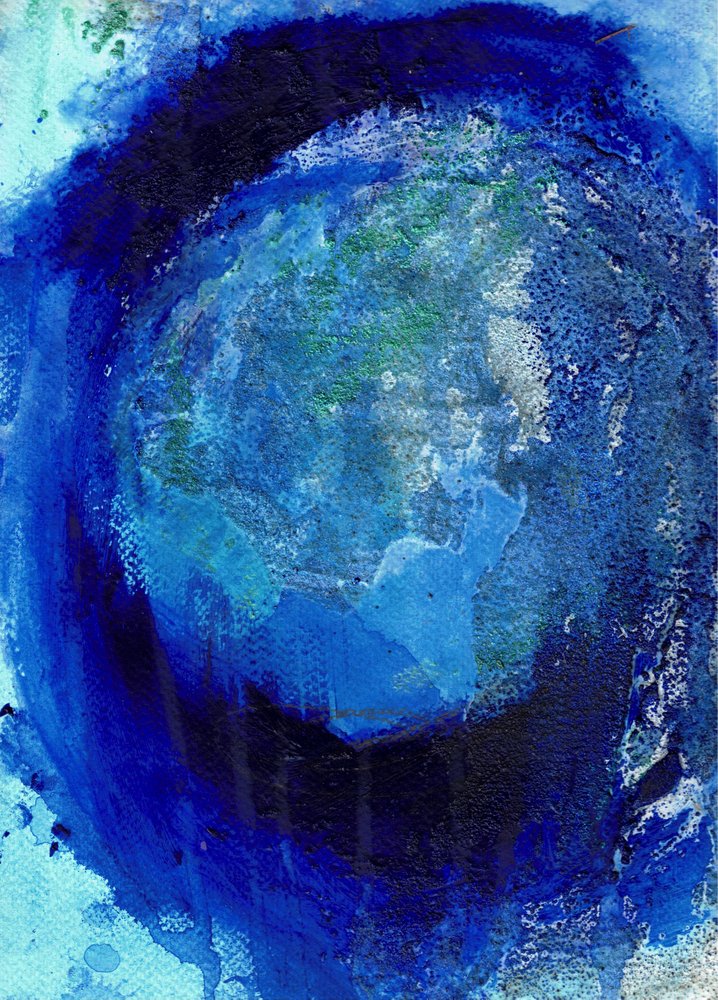 Abstract Blue Planet by Deb Chaney