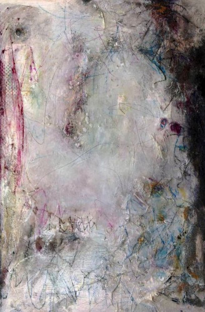 Dramatic Pink Blue Abstract by Deb Chaney