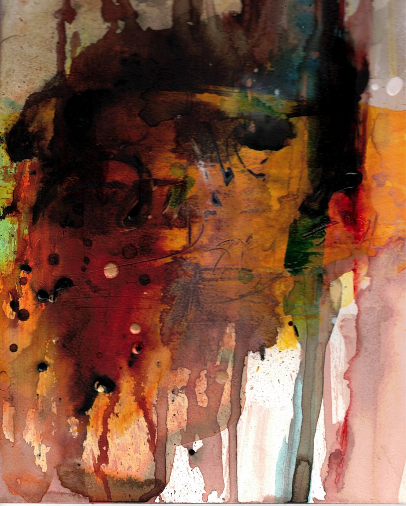 Expressive Fiery Abstract by Deb Chaney