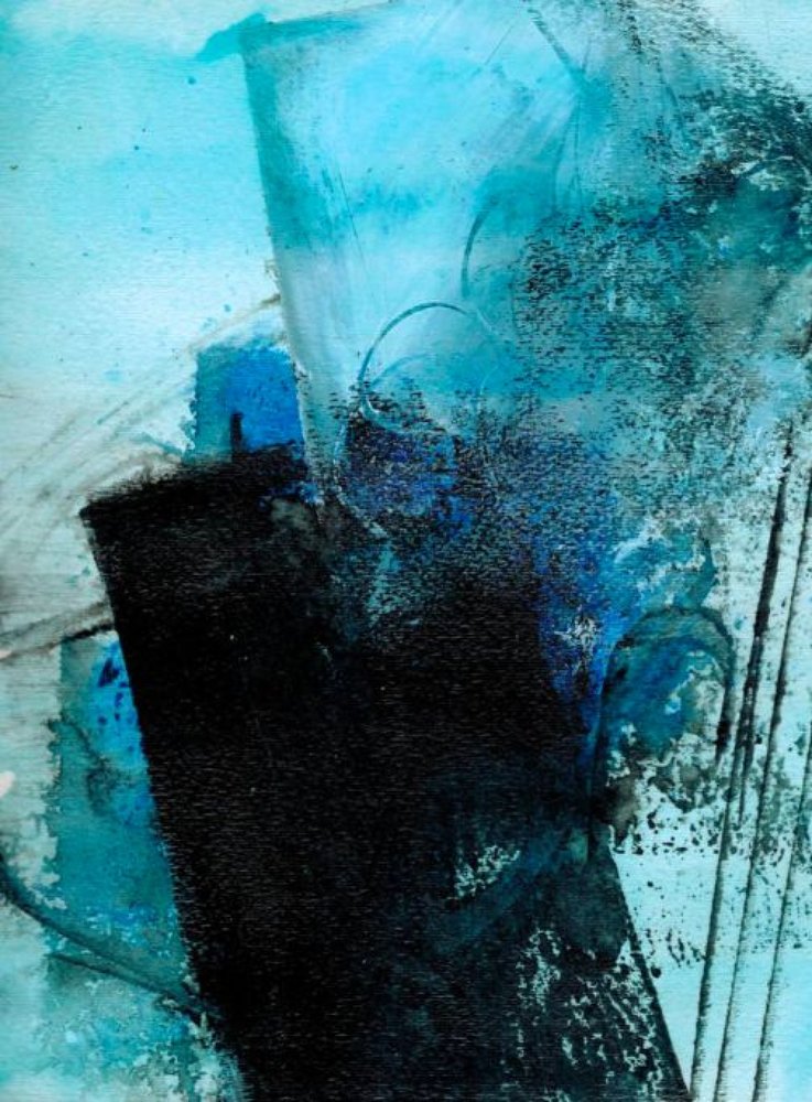 Modern Blue Abstract by Deb Chaney