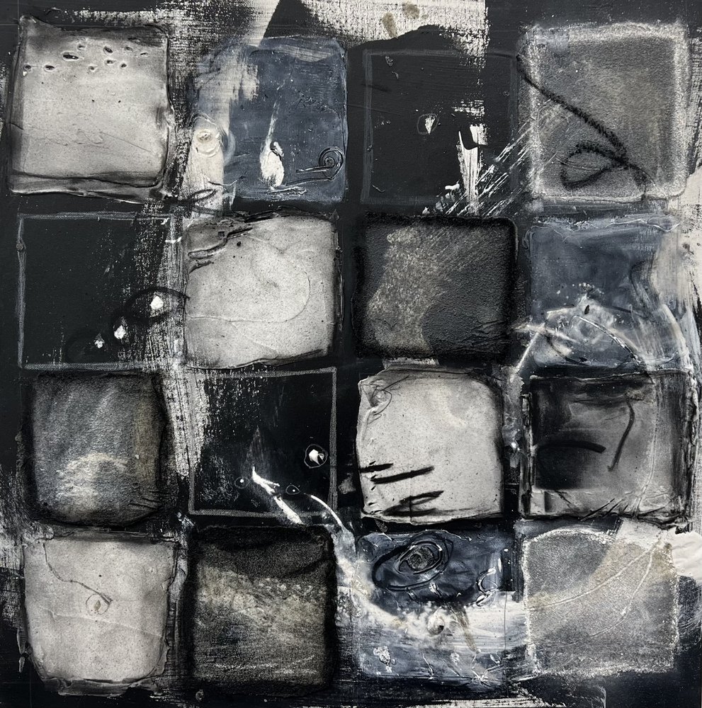 Textured Monochrome Grid by Deb Chaney
