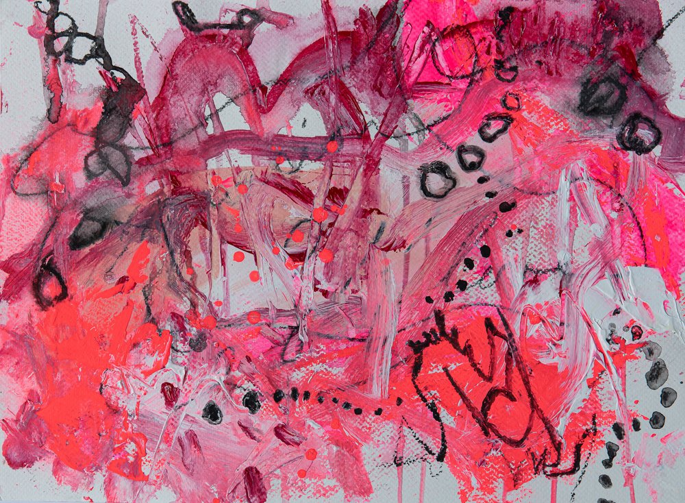Vibrant Pink Abstract by Deb Chaney