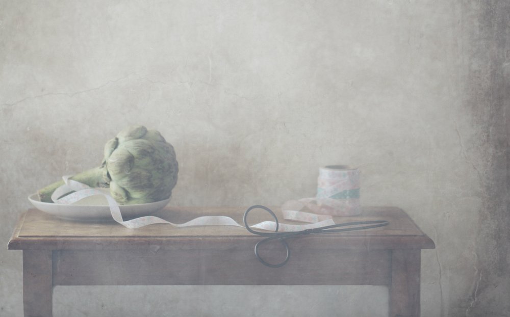 Artichoke and Delicate Ribbon by Delphine Devos