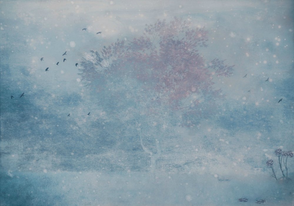 Misty Winter Tree von Delphine Devos