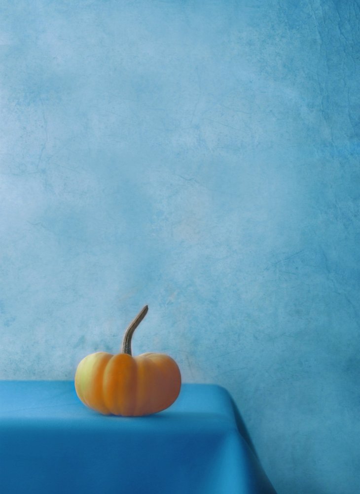 Orange Pumpkin Blue Table by Delphine Devos