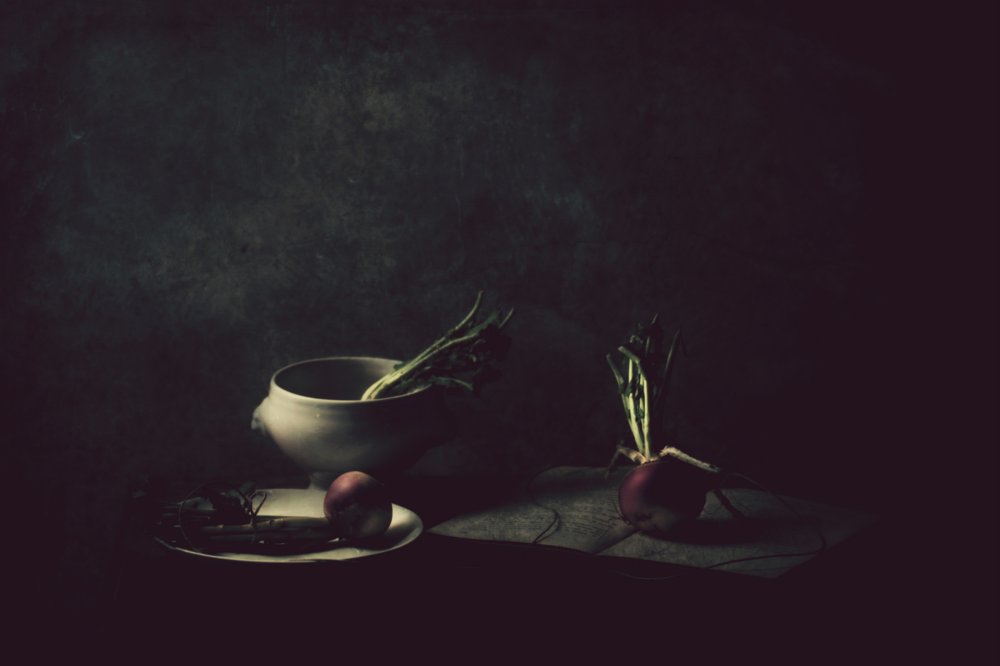 Rustic Radishes Still Life von Delphine Devos