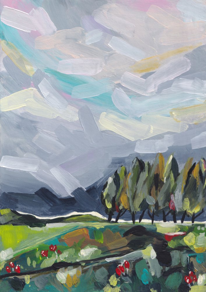Colorful Abstract Landscape by Dirkie Nell
