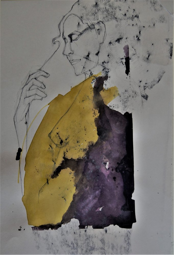 Abstract Golden Woman by Doris Schmitz
