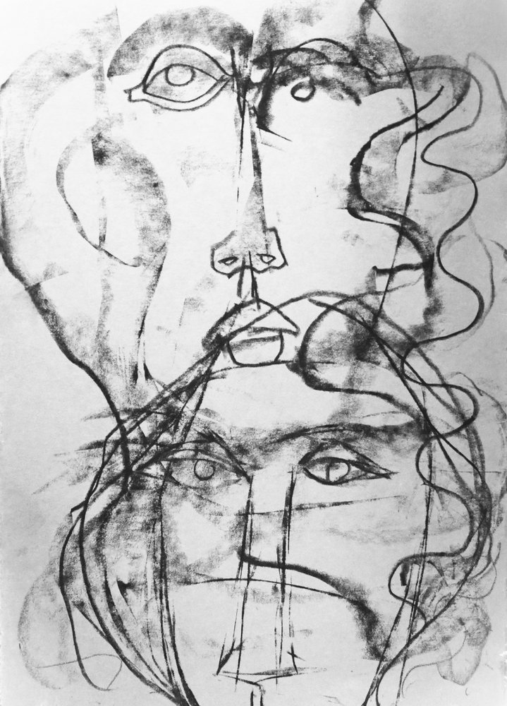 Abstract Overlapping Faces by Doris Schmitz