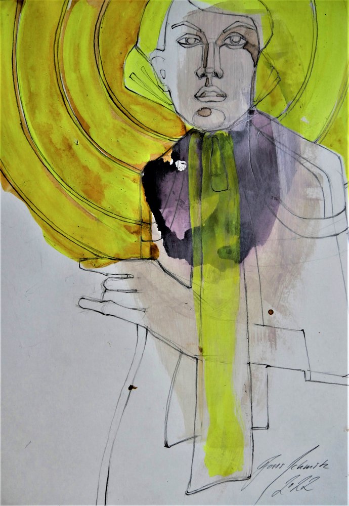 Abstract Woman Yellow by Doris Schmitz