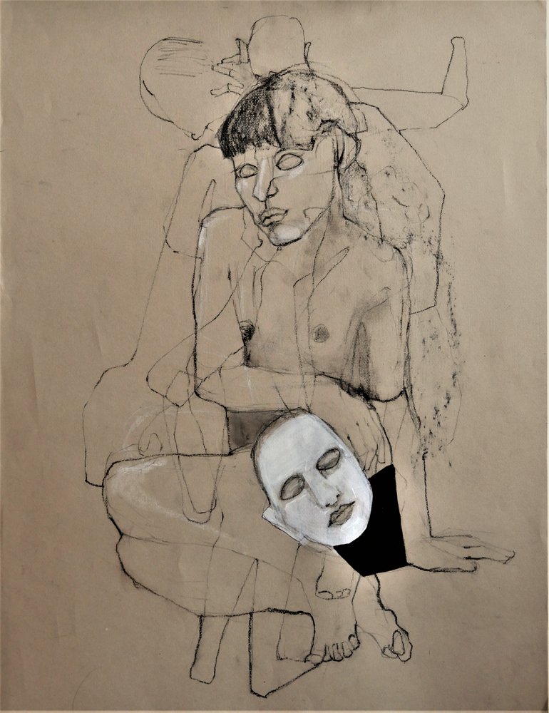Bare Figure with Mask by Doris Schmitz