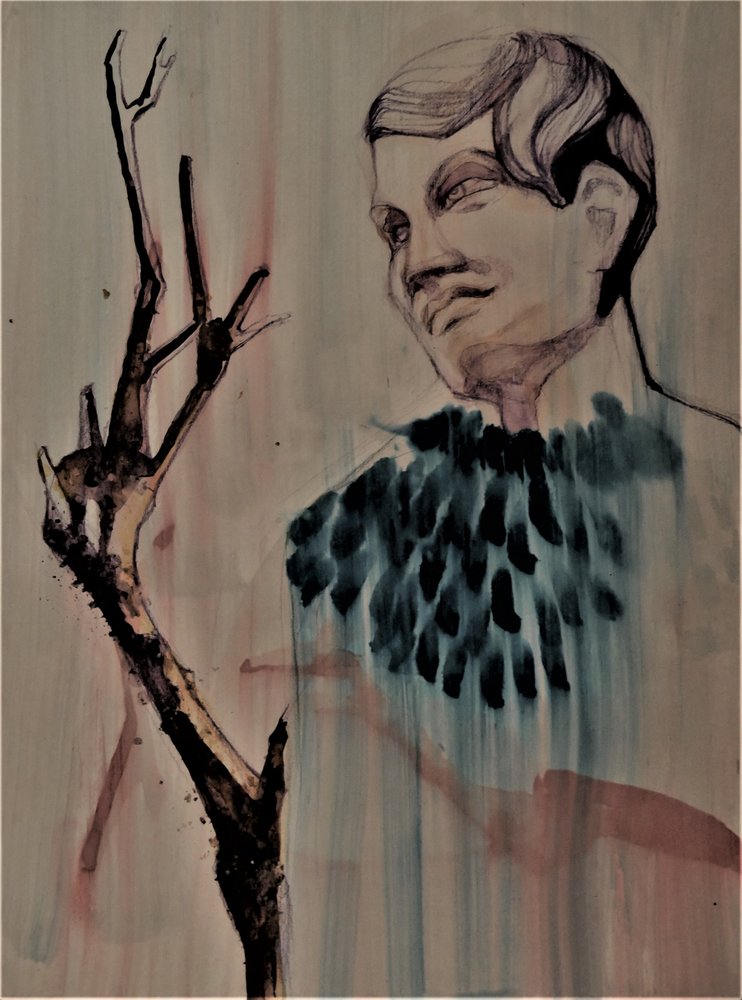 Contemplative Man Branch by Doris Schmitz