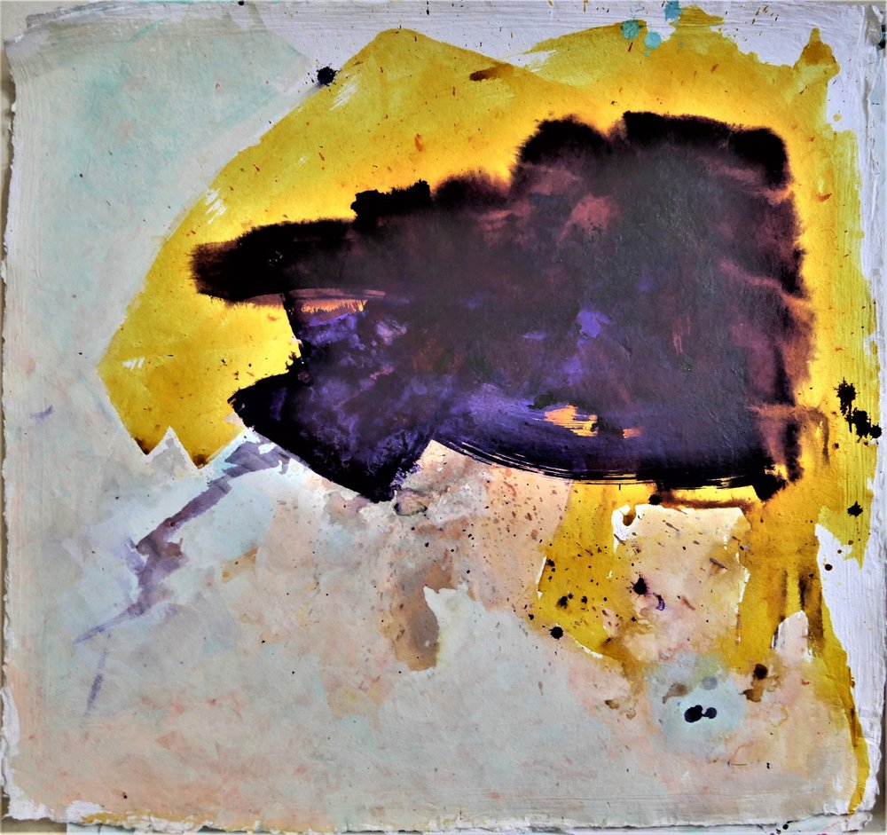 Dynamic Golden Purple Burst by Doris Schmitz