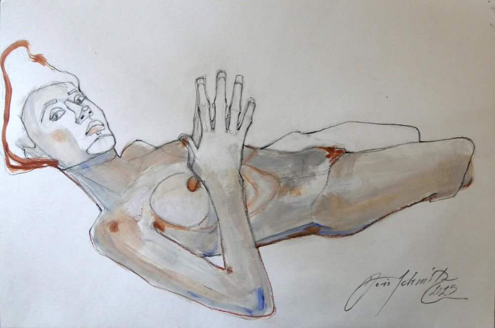 Egon Schiele Pose by Doris Schmitz