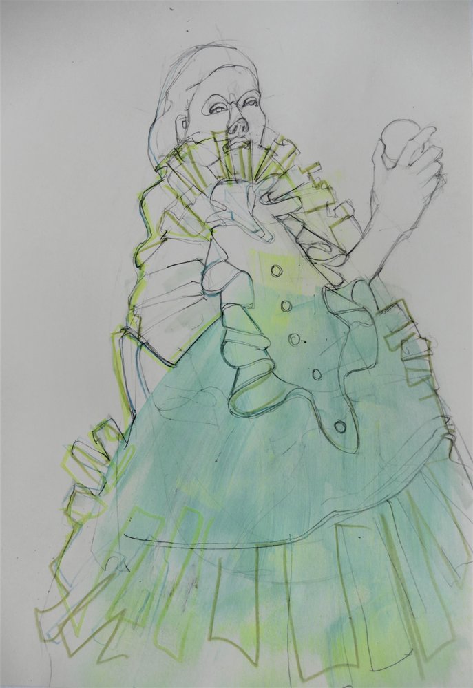 Elegant Green Portrait by Doris Schmitz